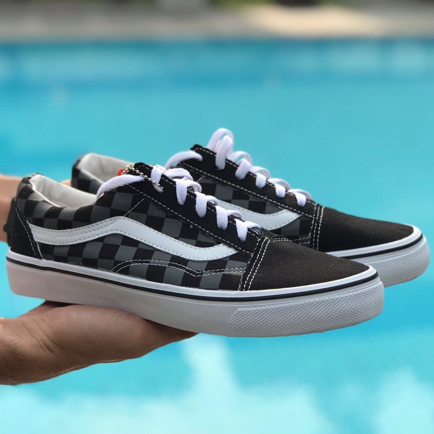 vans old skool grey checkered