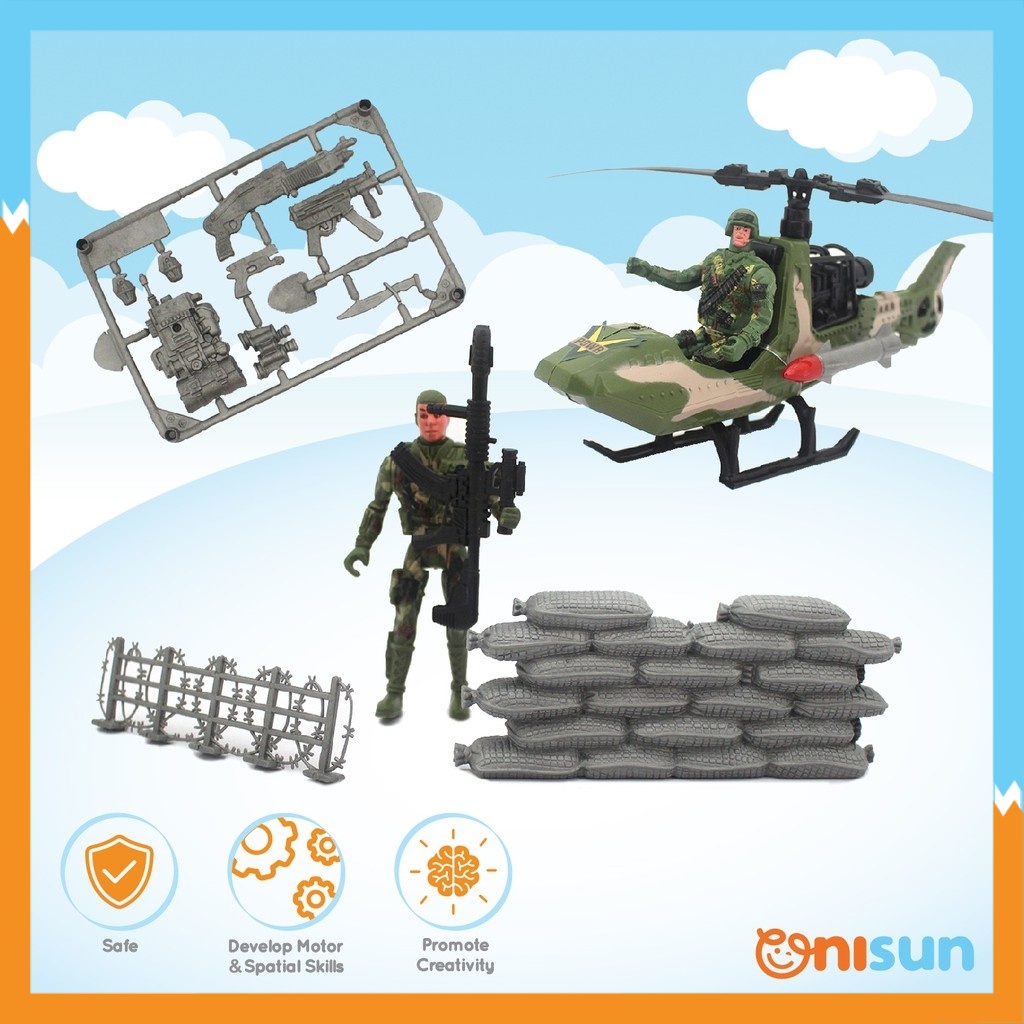 Super Military Army Helicopter Toy Playset