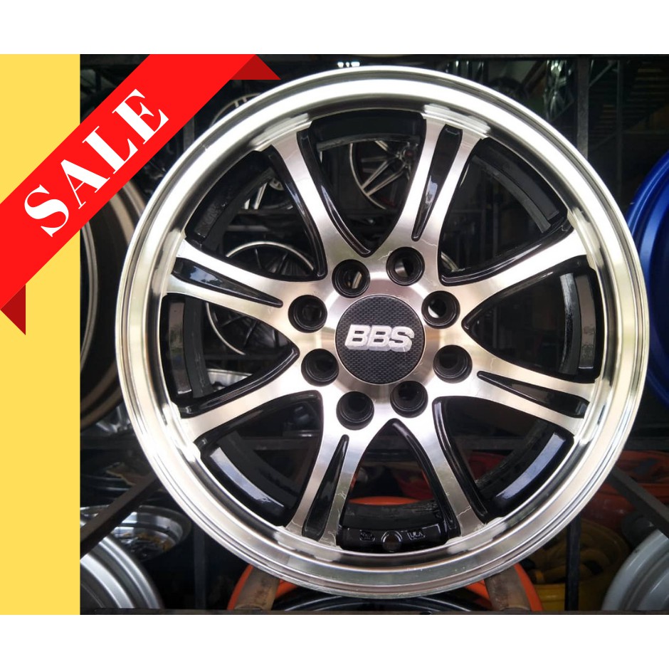 Ready Stock Sport Rim Car 5 5x14 Bbs 8001 8h 100 110 Wheel 1set Black Polish