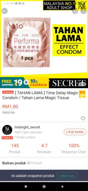  TAHAN LAMA  Time Delay Magic Condom / Tahan Lama Magic ...