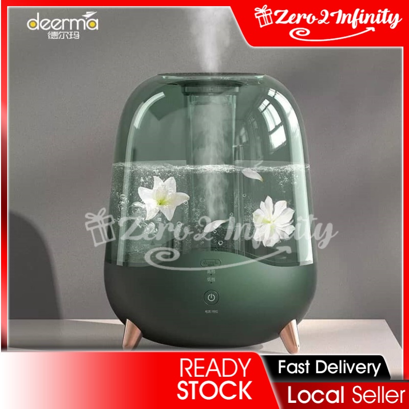 【Z2I】Deerma Air Humidifier F329 5Liter High Quality Aromatherapy Machine Large Water Fog Transparent Tank Humidifier