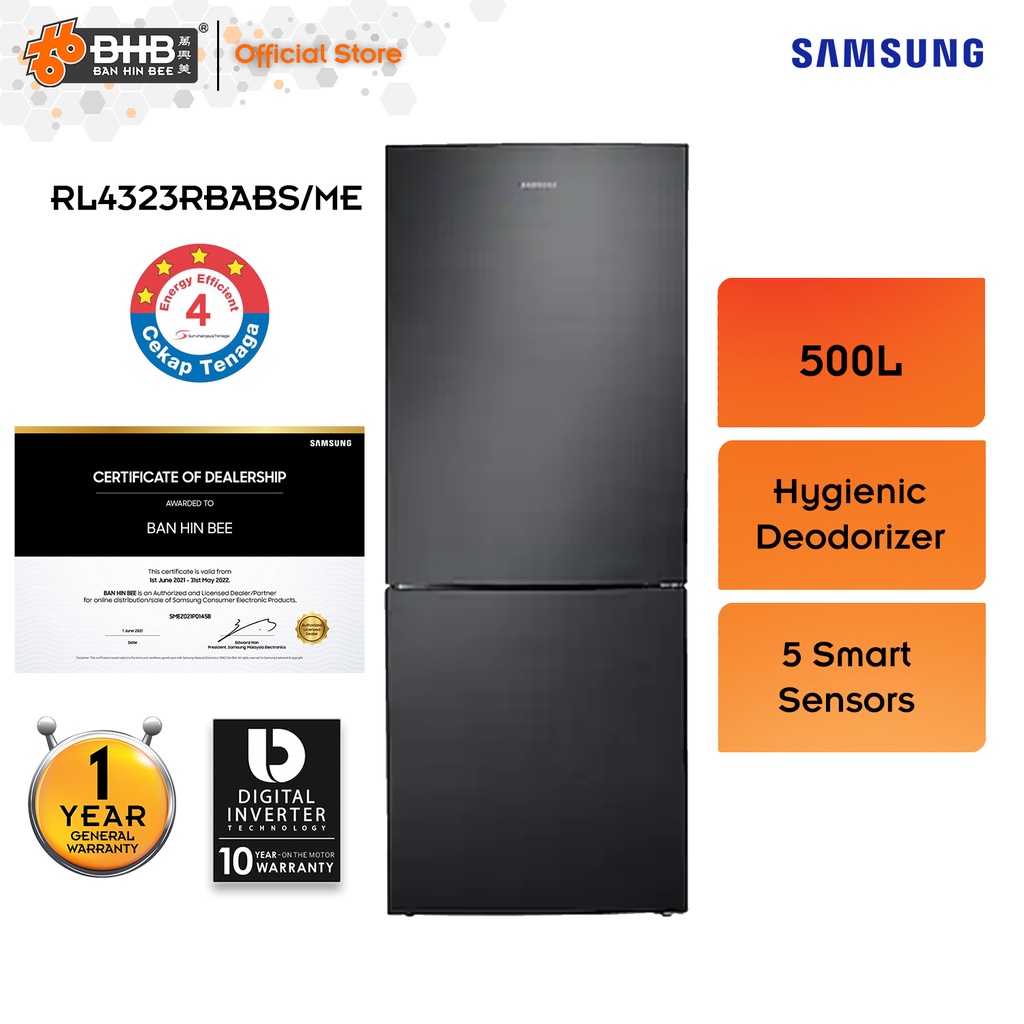 Samsung RL4323RBABS/ME Bottom Mount Freezer with Digital Inverter