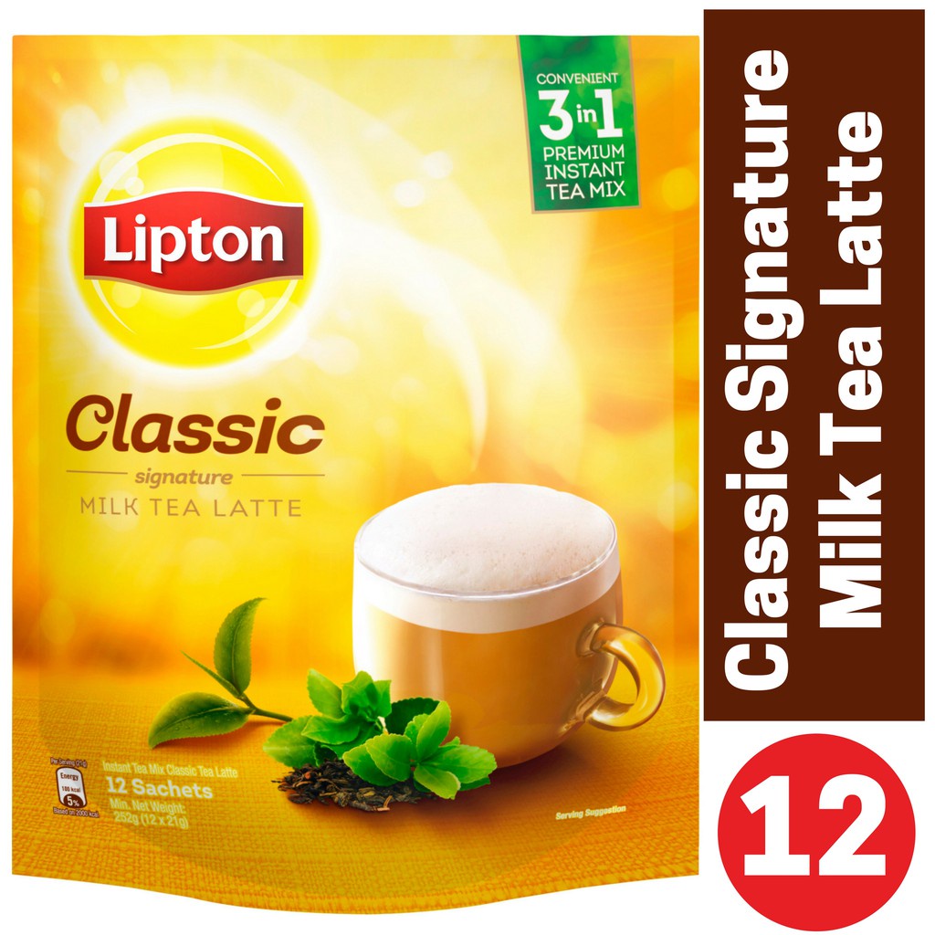 Lipton Milk Tea 3 In 1 (12 Sticks) Classic Milk Tea Latte (Lipton Tea ...