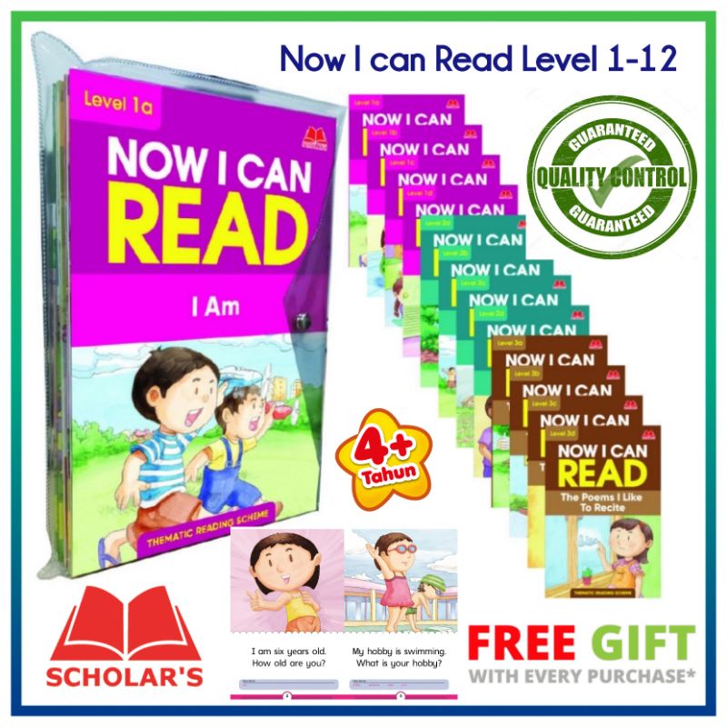 Now I Can Read Set 1-12 | Read Easy English | Preschool | Kids | Activity Book | Reading | Education