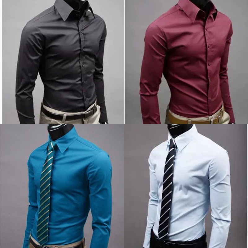 Men Shirt formal men shirt men top men office wear Baju lelaki shirt ...