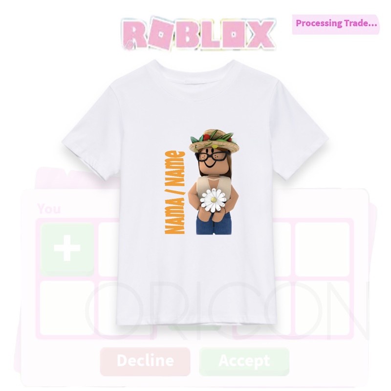 Roblox Tshirt Cotton girl print name game tee daisy flower girl shirt ...