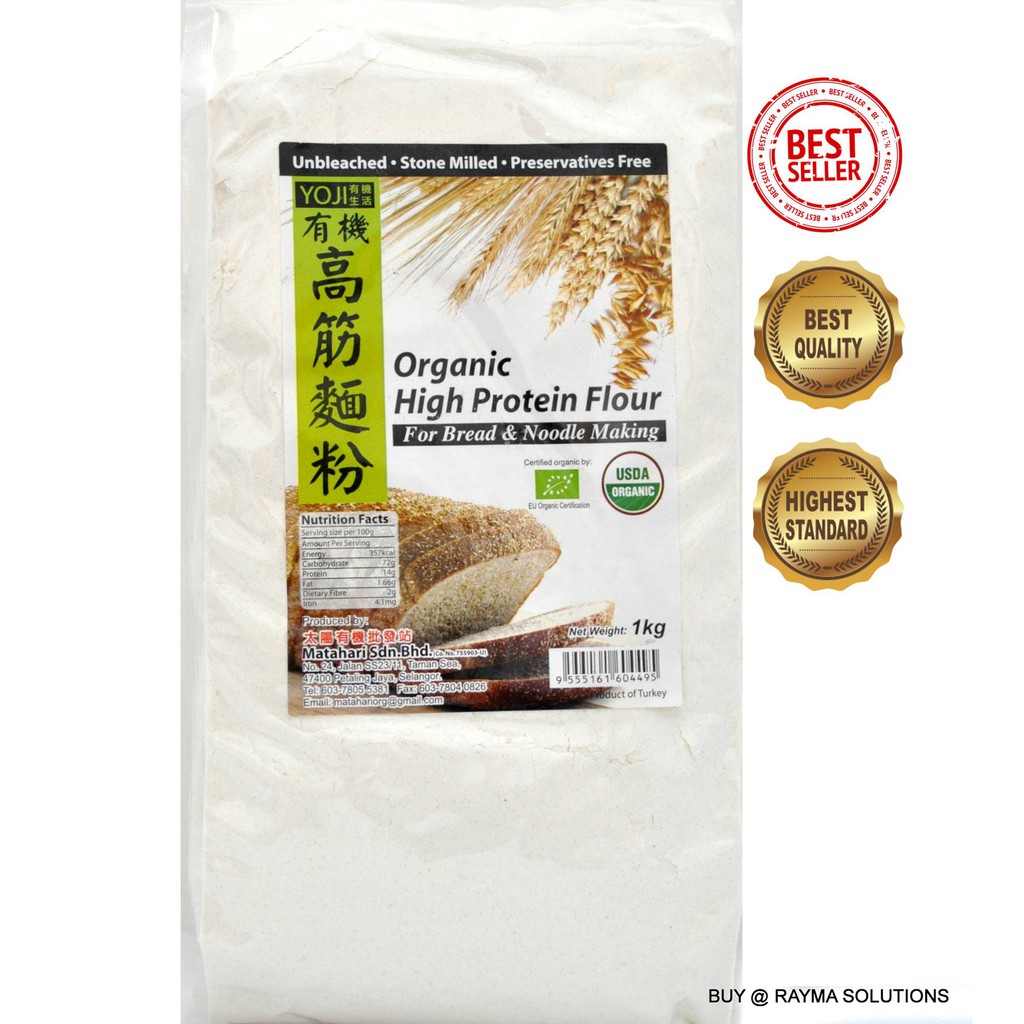 MH FOOD Organic High Protein Flour, for Bread and Noodle Making, 1kg Shopee Malaysia
