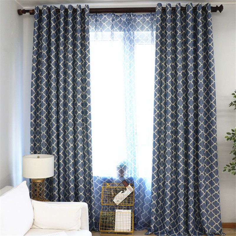 Melin 2 Color Geometric Printed Modern Blackout Curtains For Living Room Bedroom