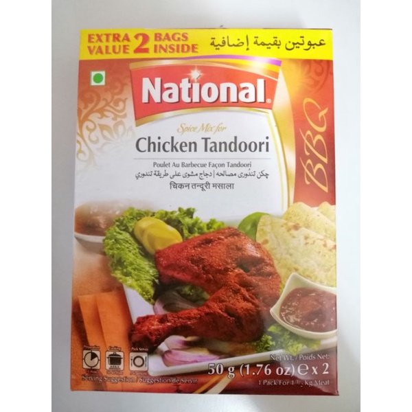 Ready Stock KL Chicken Tandoori Masala Spice Mix National 50g