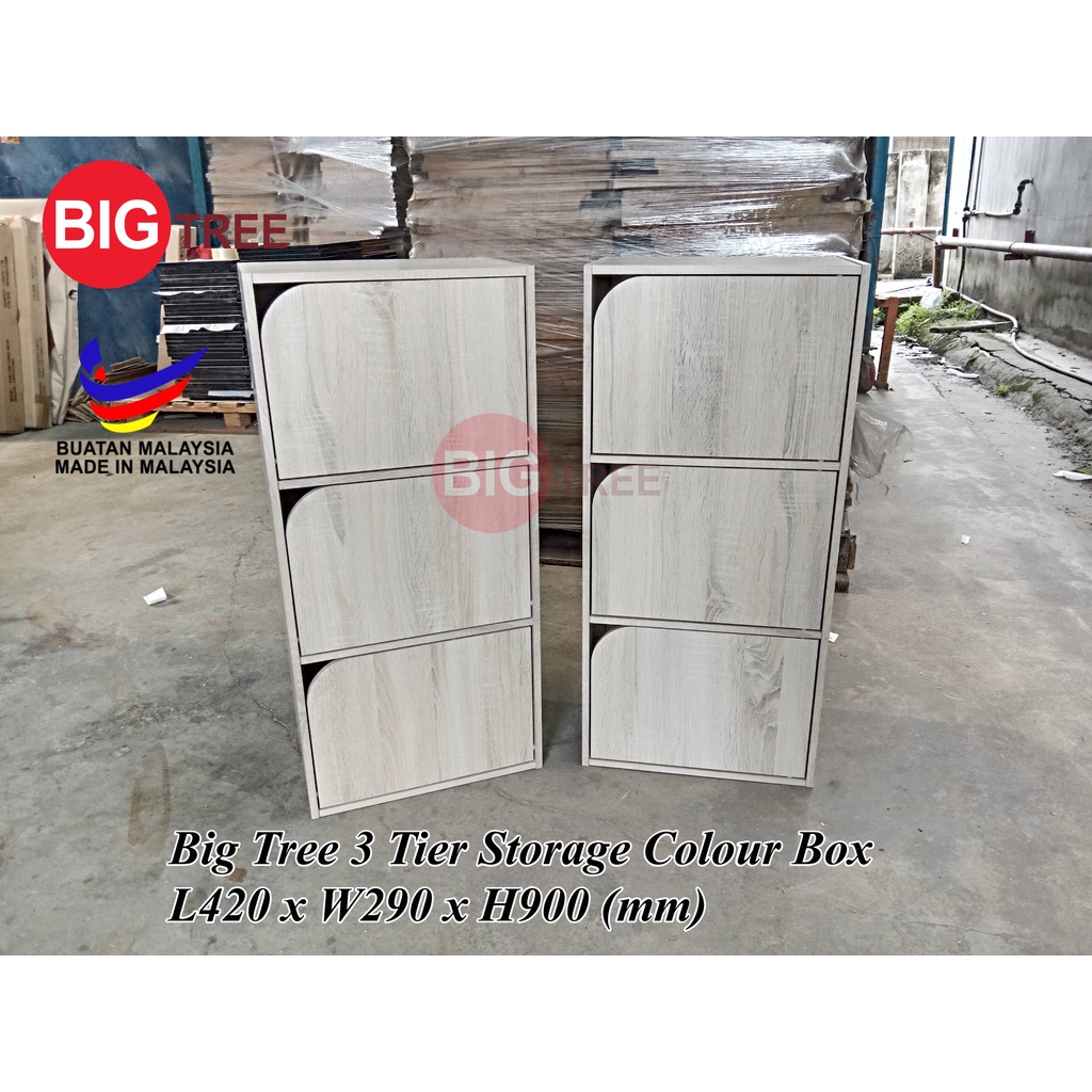 Big Tree Storage 3 Layer Colour Box / 3 Tier Wooden Multipurpose Rack