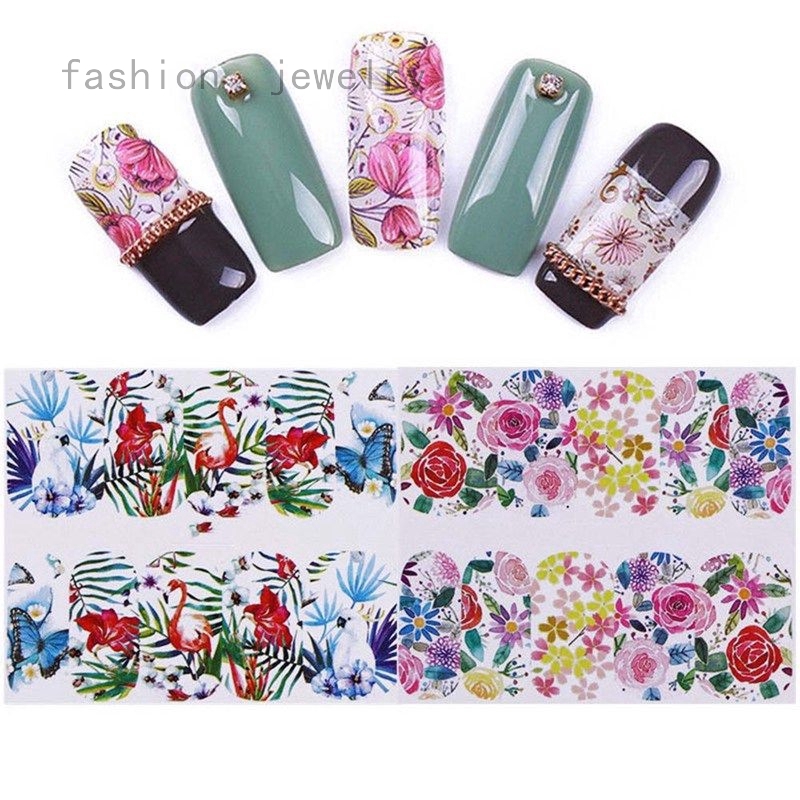 Muster Flowers Nail Art Sticker Transfer Decals Diy Manicure Decoration Shopee Malaysia