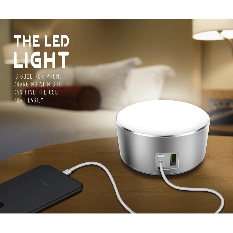 LDNIO A2208 2 in 1 LED Light Touch Lamp + 2 Dual Double USB Charger
