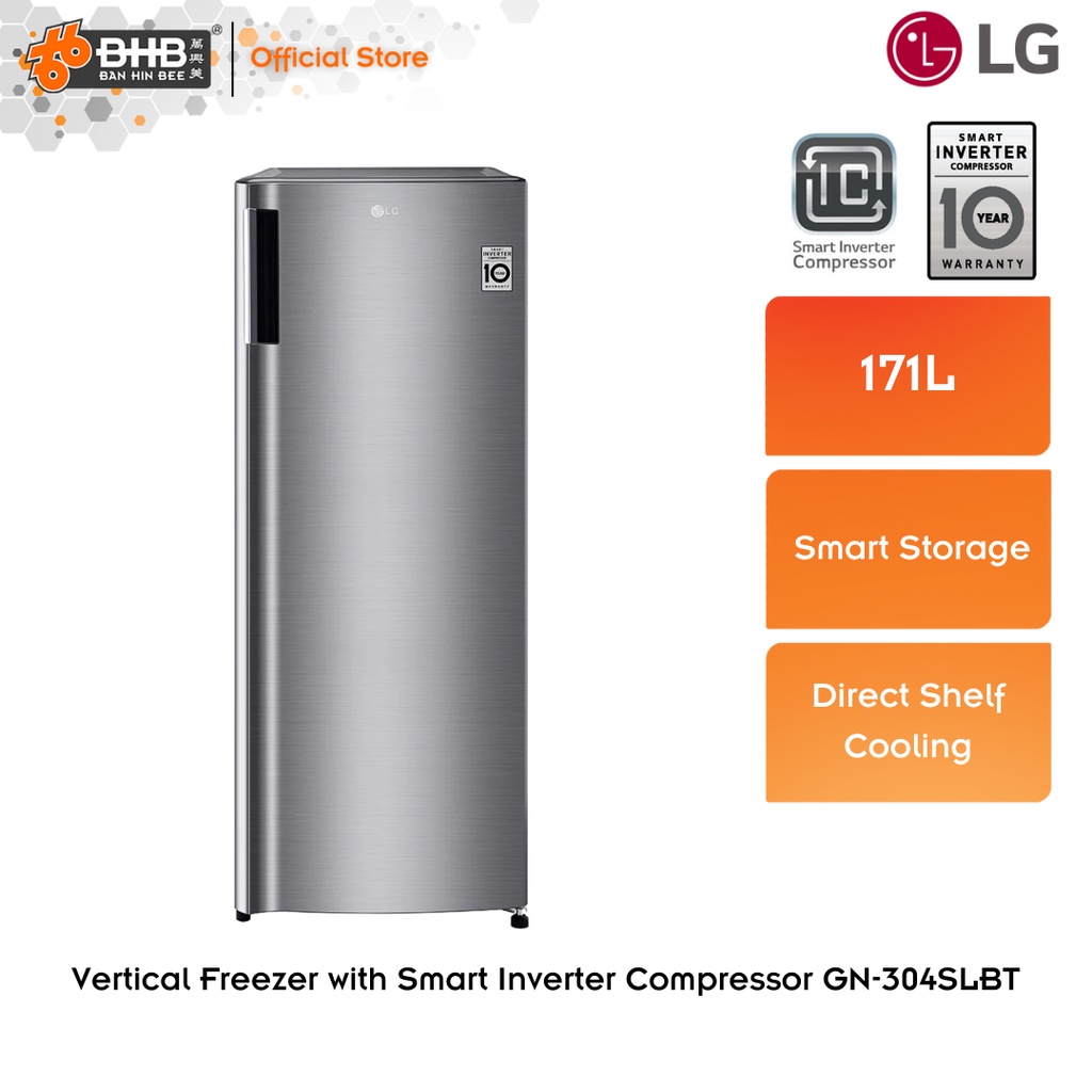 LG GN304SLBT 171L Vertical Freezer with Smart Inverter Compressor