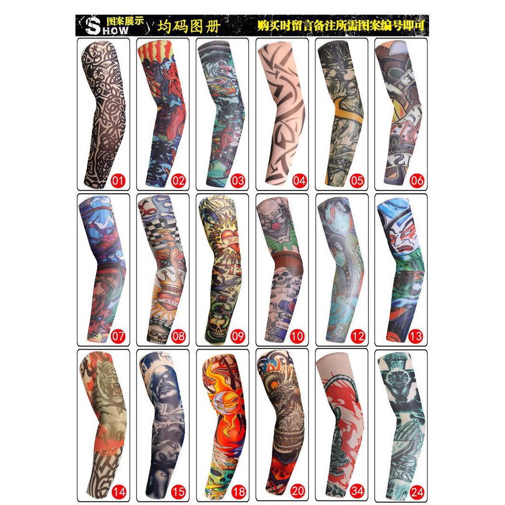 Sepasang Tattoo Hand Sleeves Handsock Hand Cover Sarung Tangan Corak Shopee Malaysia