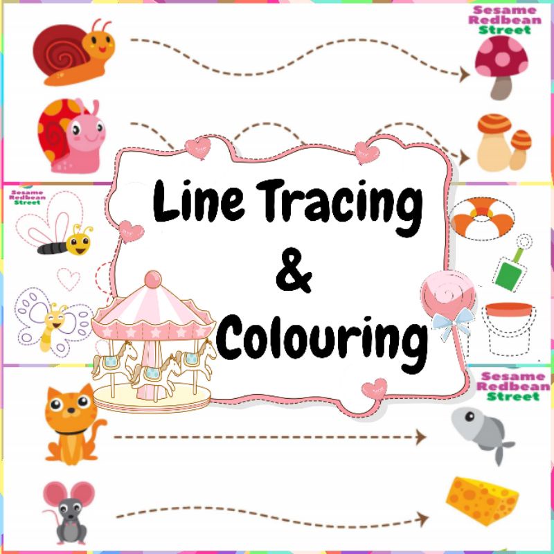 PDF [005] Line Tracing and Colouring Worksheet Printable Toddler ...