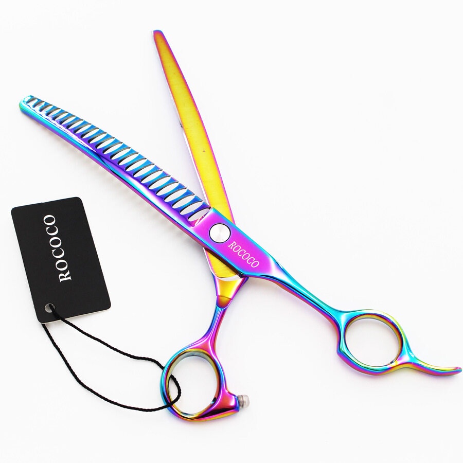 8.0 Inch Color Hand-shaped Pet Trimming Scissor Bending Scissor Teeth ...