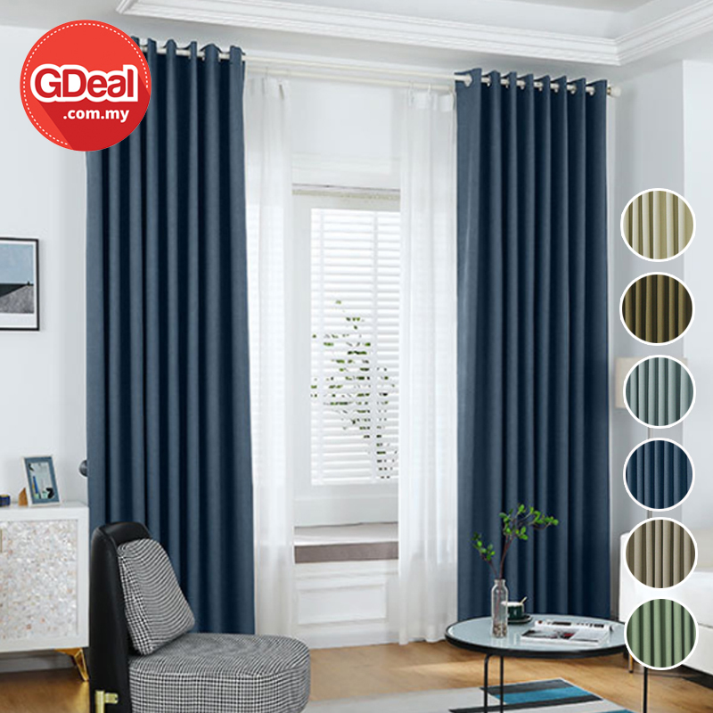 Buy Gdeal Fully Blackout Fine Linen Full Shading Wear Resistant Blackout Window Insulation Curtain Langsir 120cm X 210cm Seetracker Malaysia