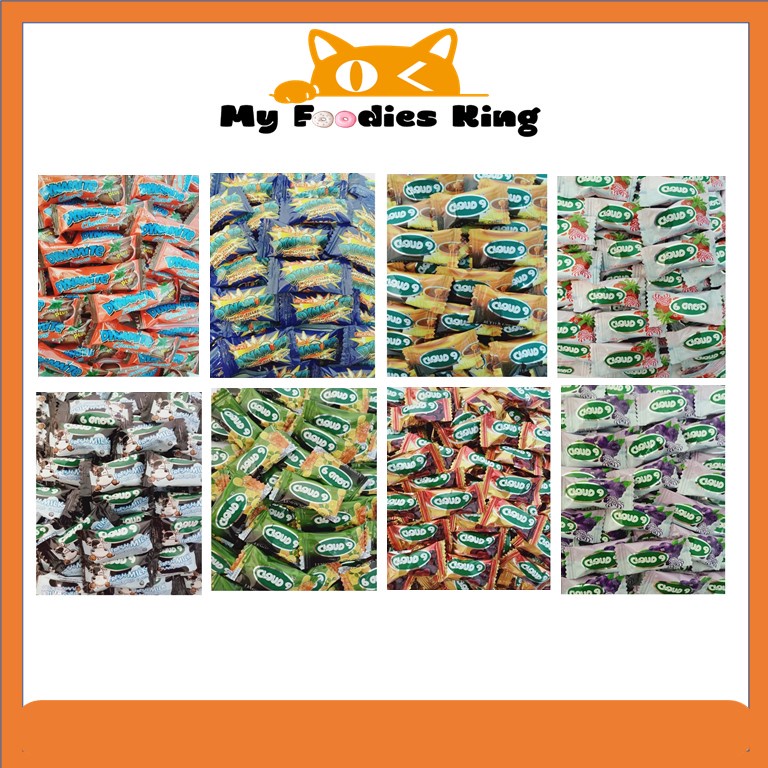 Cloud 9 Candy 25pcs Sweet Gula gula Lemon tea/Blueperry/Butter Caramel/Chocolate Chews/Choco fill/Chocomint / chewc15pcs