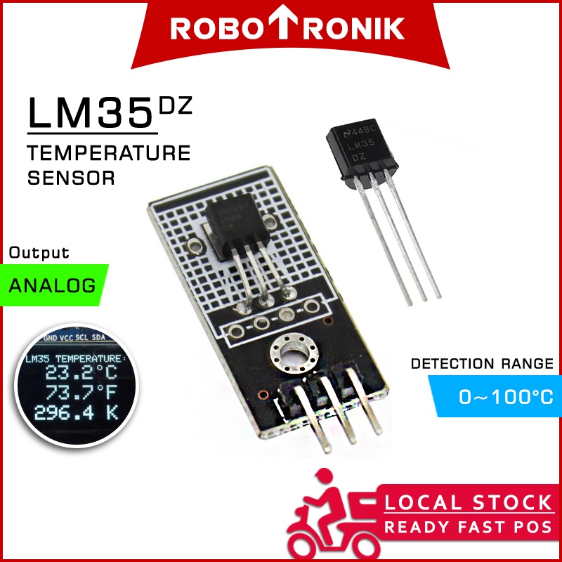 LM35 Temperature Sensor LM35DZ Precision Celsius w Analog Output ...