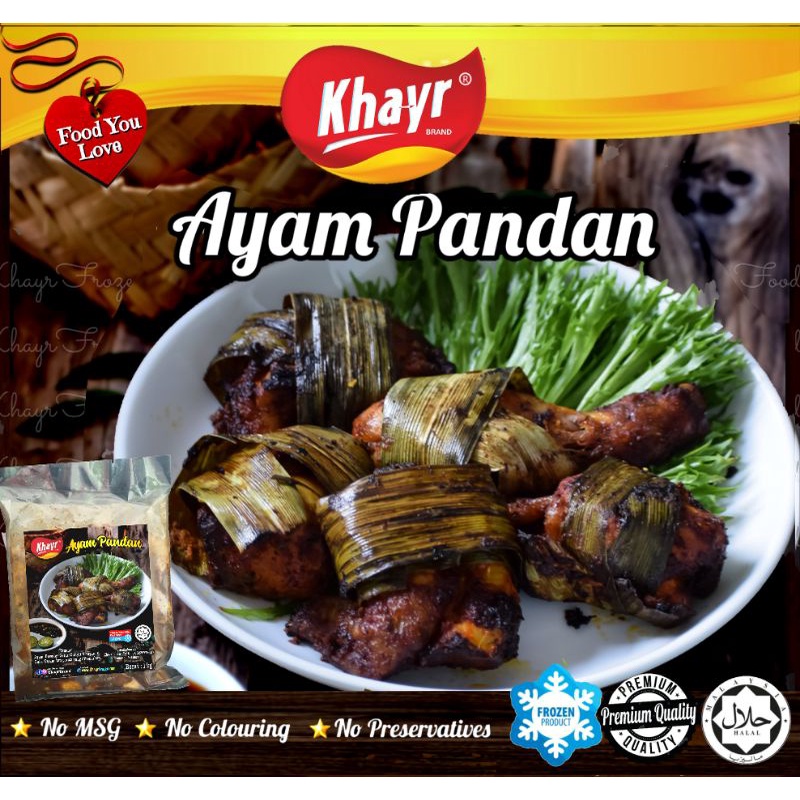 Khayr Ayam Perap Pandan | Pandan Marinated Chicken | Ready To Cook | Muslim Product | Halal Frozen Food