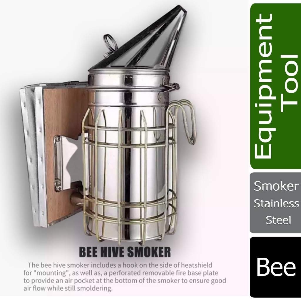 Smoker Stainless Steel Beekeeping Beehive Manual Bee Smoke / Asap Lebah ...