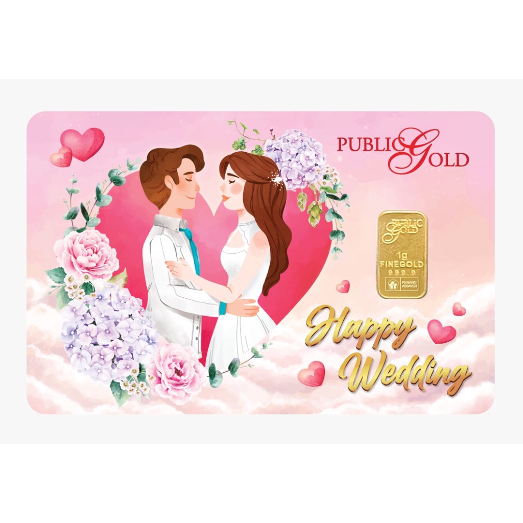 PG Bullion Bar 1g (Au 999.9) 24K - Happy Wedding