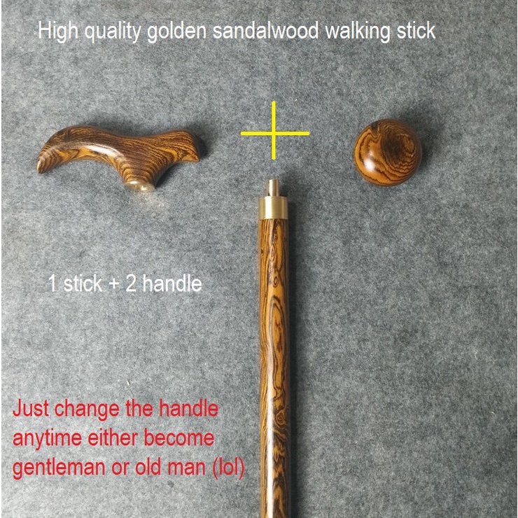 Solid Wood Crutches Uncle Aunty Wooden Walking Sticks Old Man Gentleman Support Canes Parents Presents Tongkat Kayu
