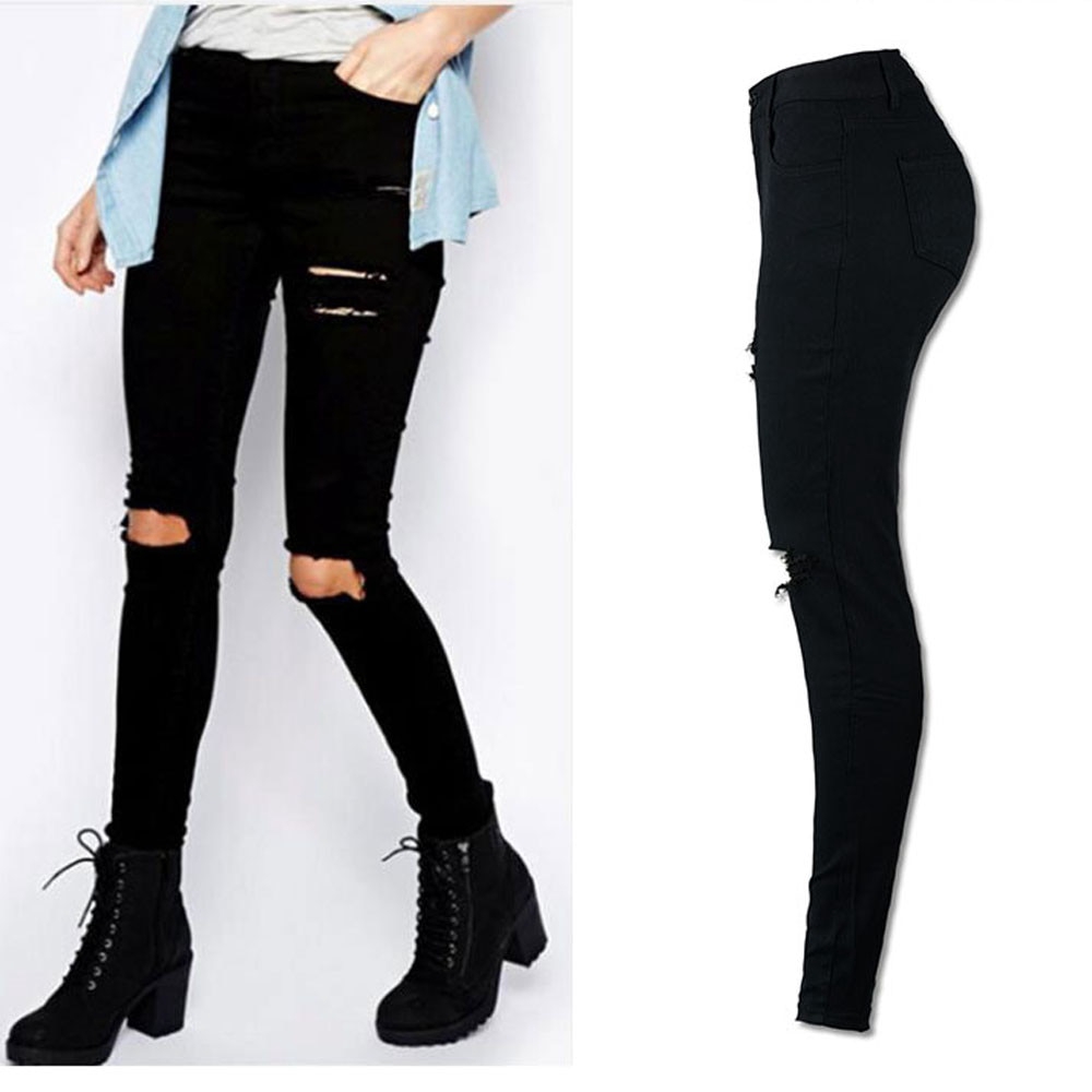 black pants with holes