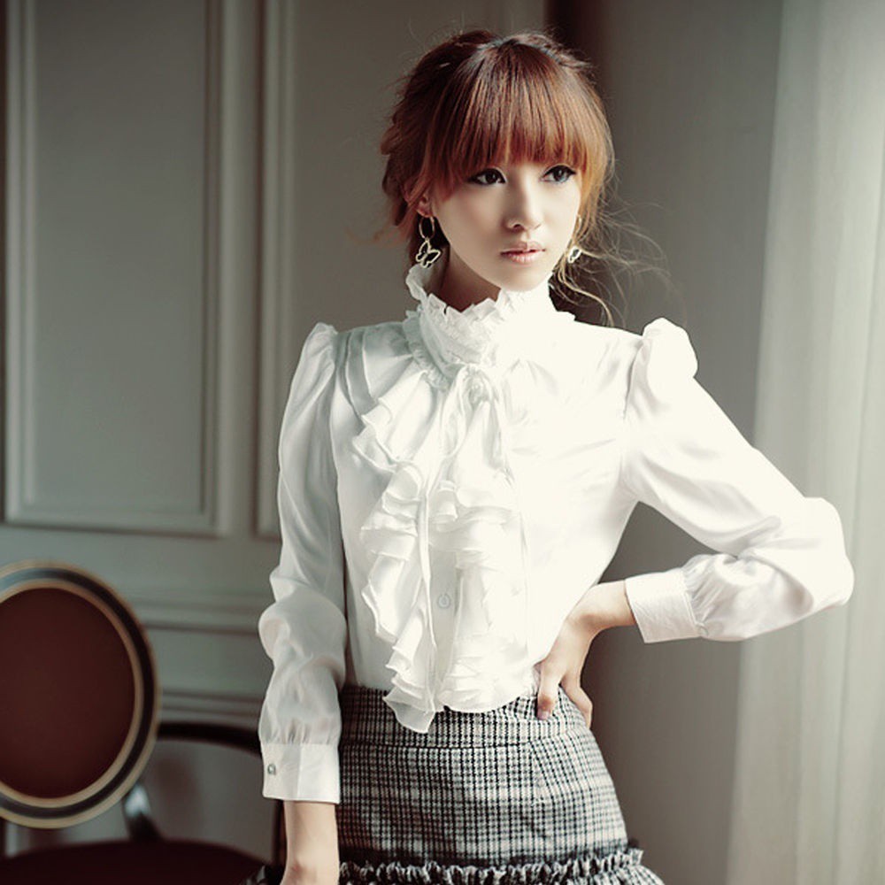 women's ruffled shirts blouses