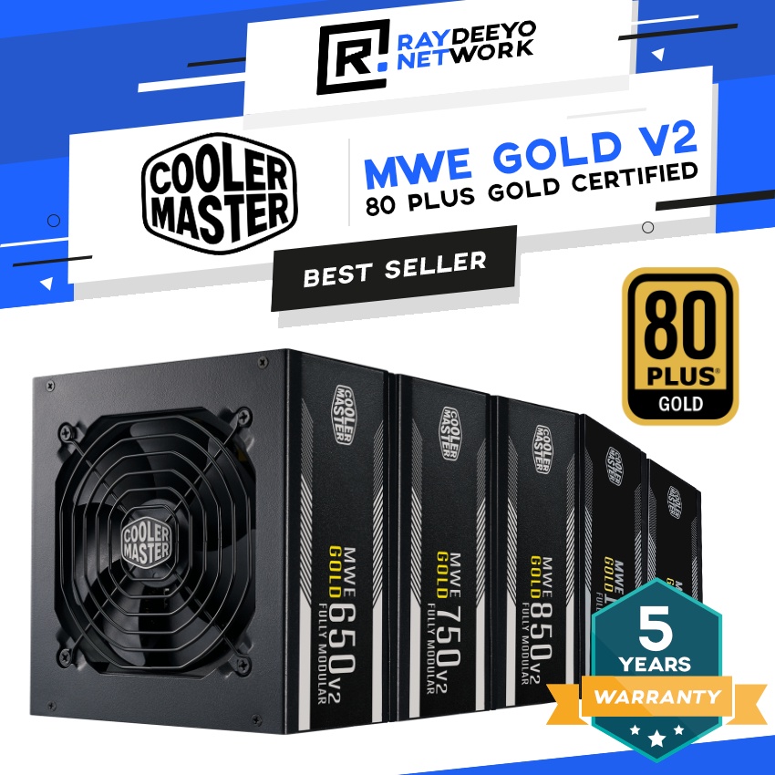 Nguồn Máy Tính Cooler Master MWE GOLD 750-V2 750W (80 Plus Gold/Màu Đen) chính hãng, bảo hành dài