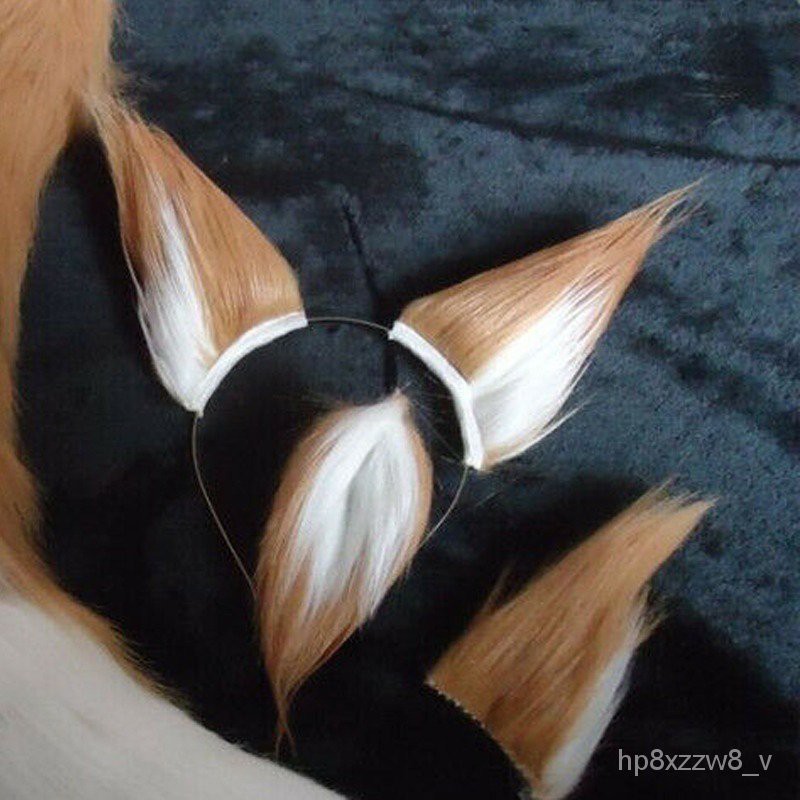 Anime Cosplay Props Fox Ears And Tail Set E Wolf Holo Plush Long Fur Neko Party Costume Acce Sho Malaysia