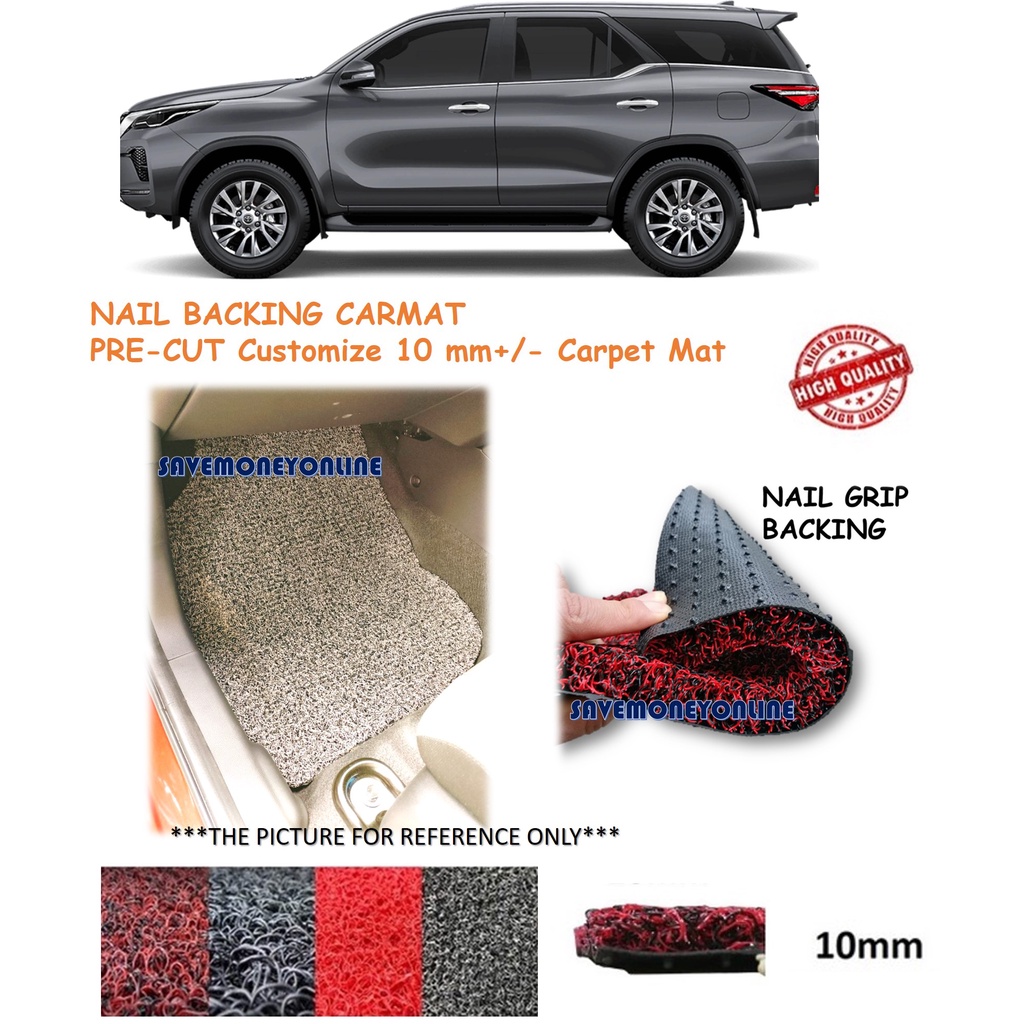 TOYOTA FORTUNER 2022 PreCut Customized Car Coil Floor Mat Carpet Nail