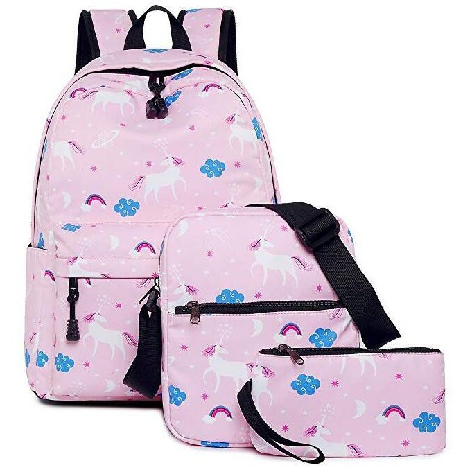 Teen Backpack Set Unicorn Casual Laptop Girl S Backpack School Student Book Bag School Bags Set Shoulder Bag Pouch 3 In 1 Pink Shopee Malaysia - pink roblox student school bags girl backpack rucksacks travel shoulder bag