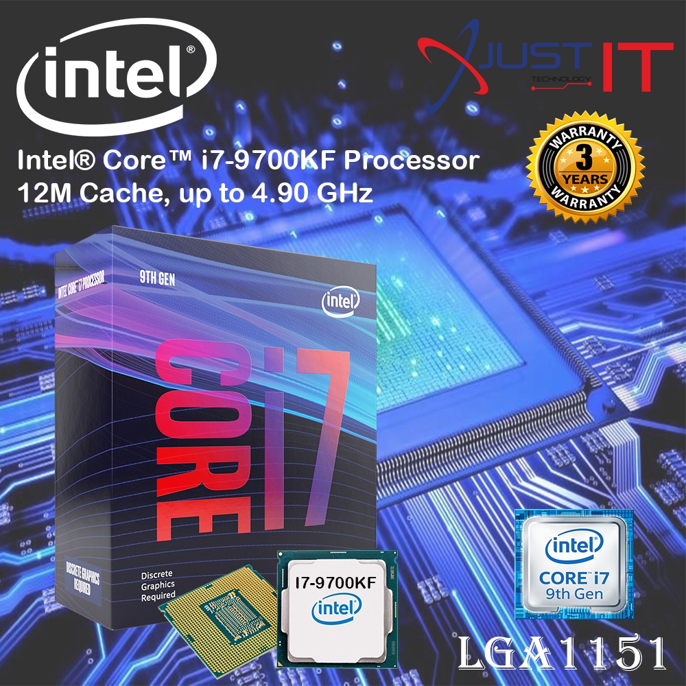 Intel I7-9700Kf 3.6Ghz 12Mb Cache Processor 1151 No Graphic