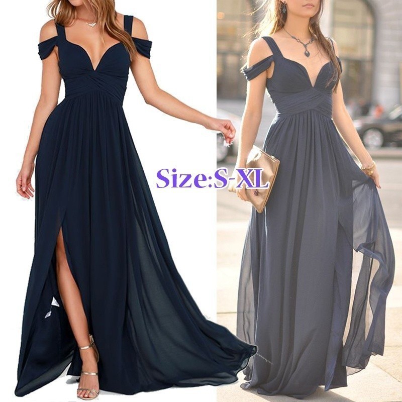 ocean of elegance navy blue maxi dress