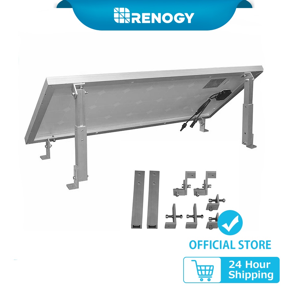 RENOGY Adjustable Solar Panel Tilt Mount Brackets Flat Roof support up