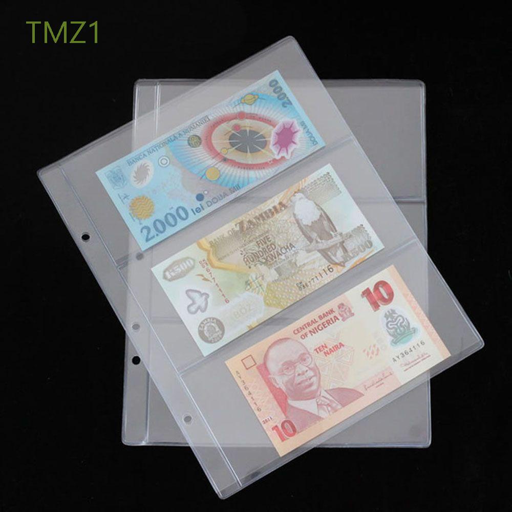 TMZ1 180x80mm Paper Money Album Leaf Sheet Currency Banknote Collecting Album leaflet Detachable Collectors PVC Collection Supplies Money Storage Bills Holder 3 holes leaflet /Multicolor