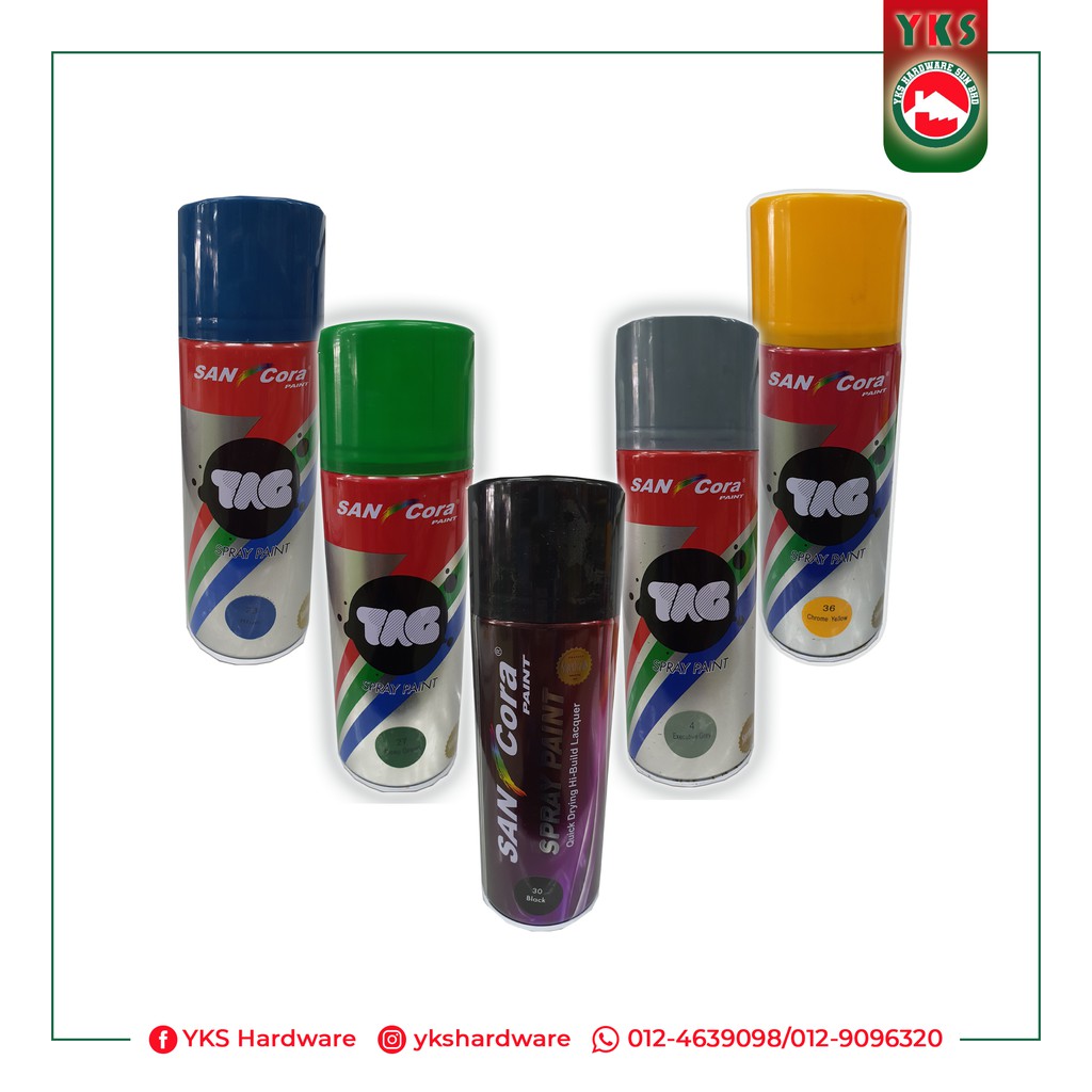 Sancora Tag Spray Paint 400ML - Standard Colours [READY STOCK] | Shopee ...