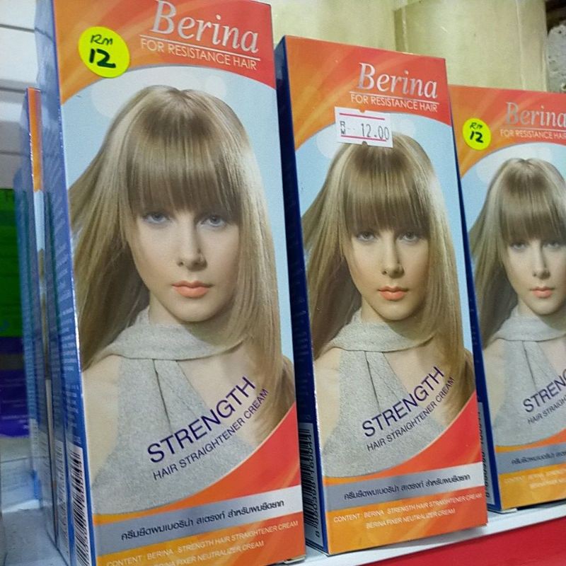 Fast BERINA PELURUS RAMBUT BERINA HAIR STRAIGHTENG CREAM 💯% ORIGINAL |  Shopee Malaysia
