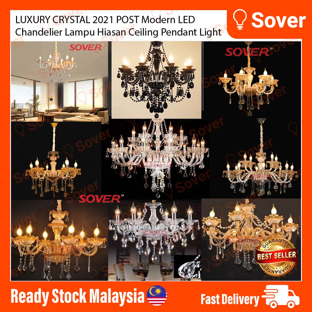 European / English Style LED Chandelier Candle Crystal Ceiling / Pendant Light