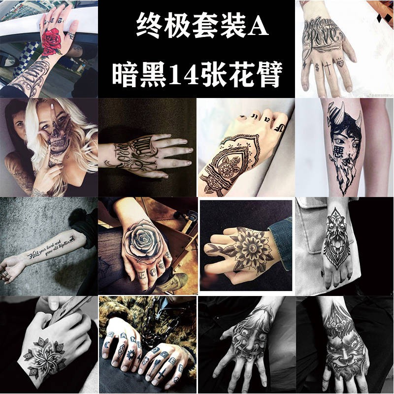 Tattoos Net Red One Piece Fourteen Applique Arm Tattoo Stickers Waterproof Men And Women Durable Forearm Arm Big Pattern Small Fresh Shopee Malaysia