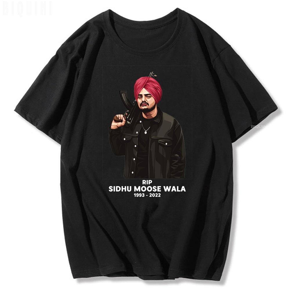 Rip Sidhu Moose Wala T Shirt Indian Rapper Singer Print Tshirts Pure Cotton Graphic Tees Hop Men Gildan