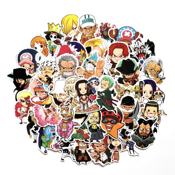 60 Pcs Set One Piece Luffy Waterproofed Skateboard Luaggage Car Book Stickers Shopee Malaysia