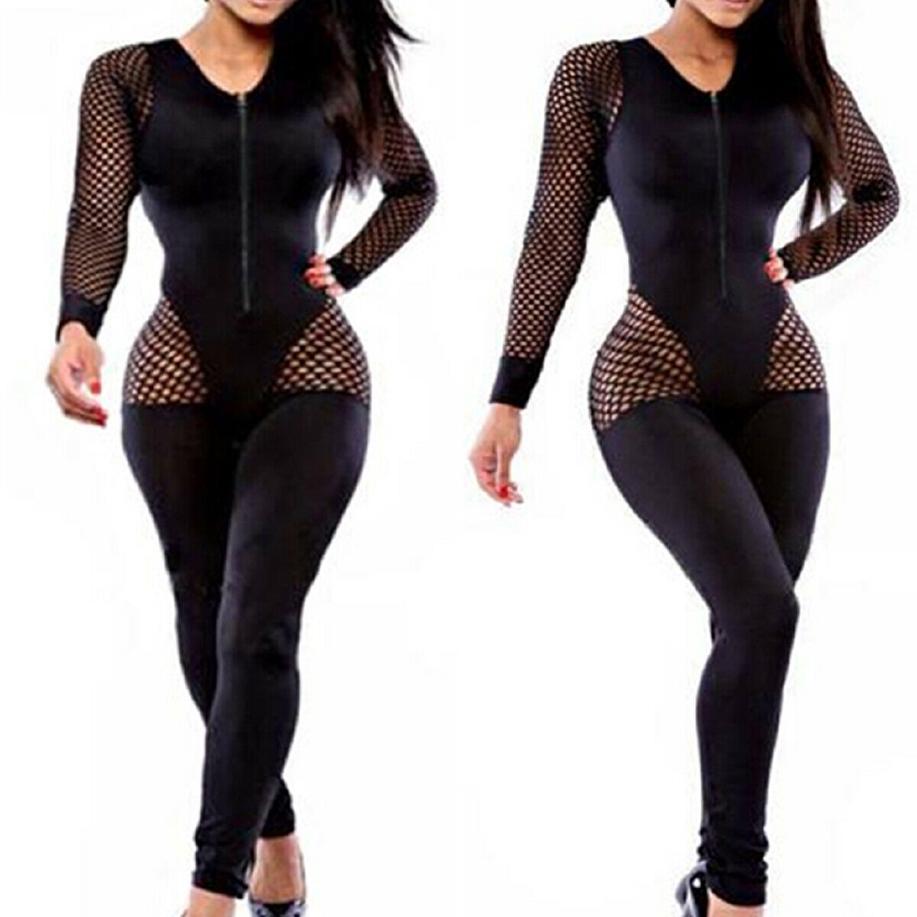 fishnet bodycon jumpsuit