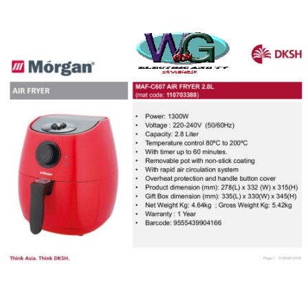 Morgan Airfryer 2 8l