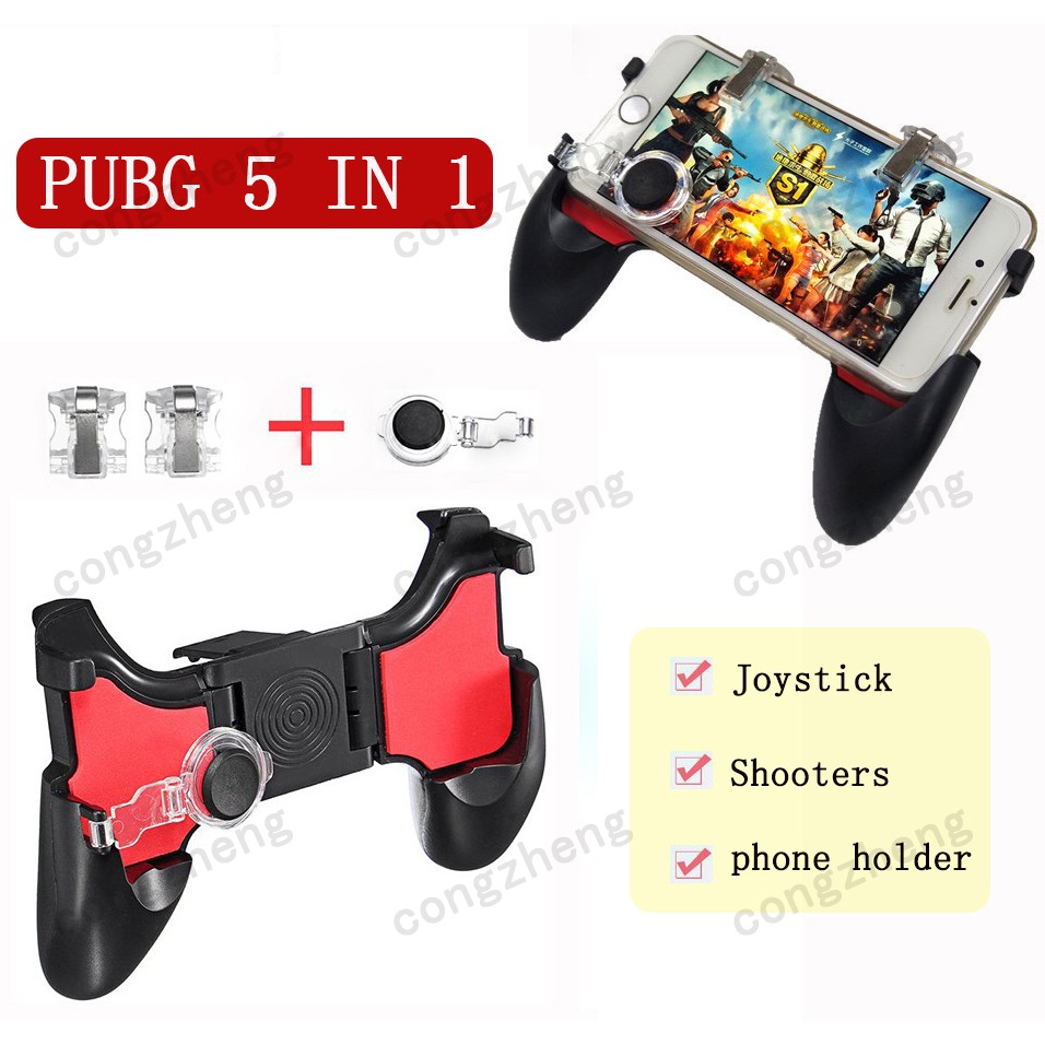 5 in 1 Set Mobile game PUBG controller Hand Grip + Direction Joystick +  L1R1 Aim Key Fire Shooter Button Gamepad åƒé¸¡ç¥žå™¨ - 