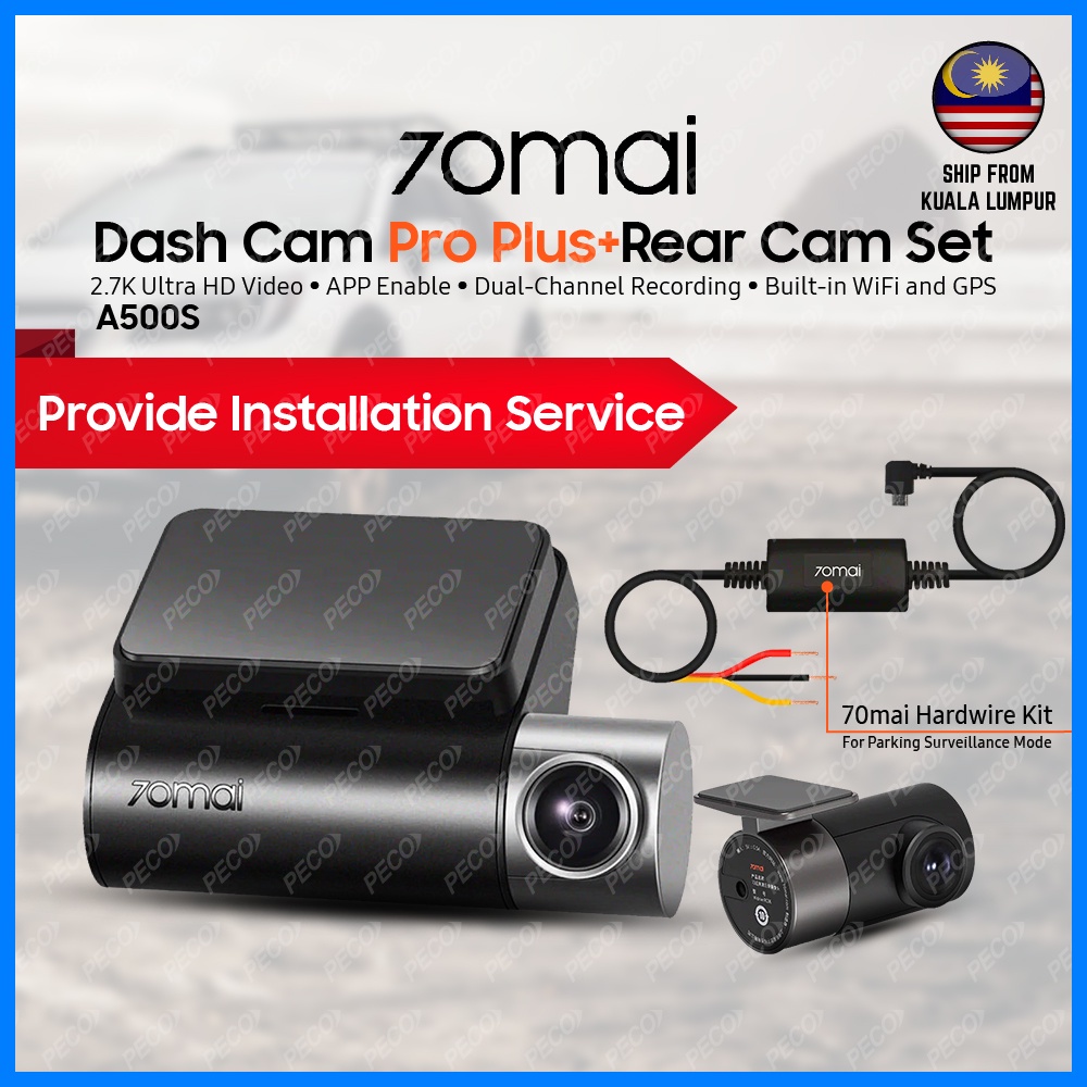 70mai Car Dash Cam PRO Plus+ A500s Recorder 1944P Rear dash Cam Hardwire Hardware Kit