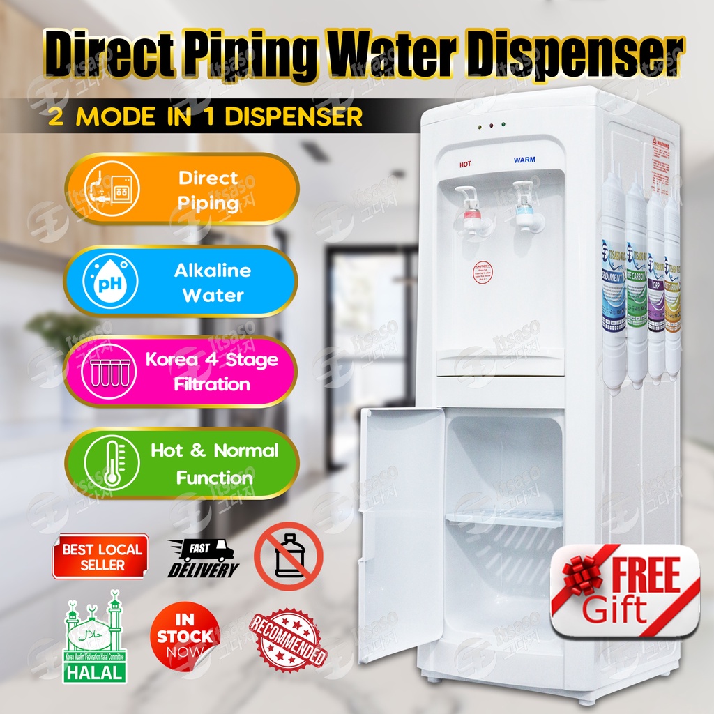 Direct Piping Dispenser Air Panas dan Normal 4 Lapisan Air ORP Alkali Halal Tinggi Shopee Malaysia