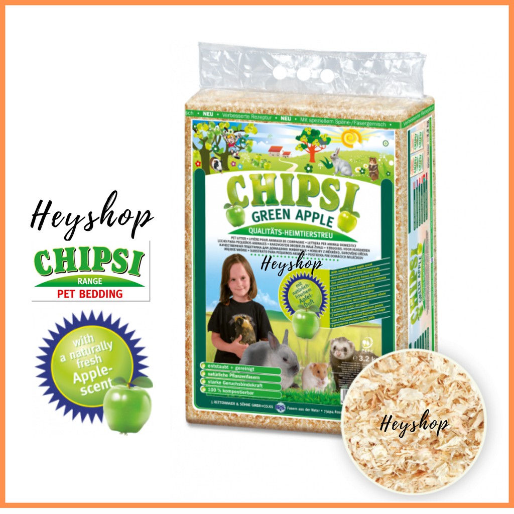 Chipsi Hamster Bedding Green Apple 3.2kg (60L) Wood Shaving / Chips
