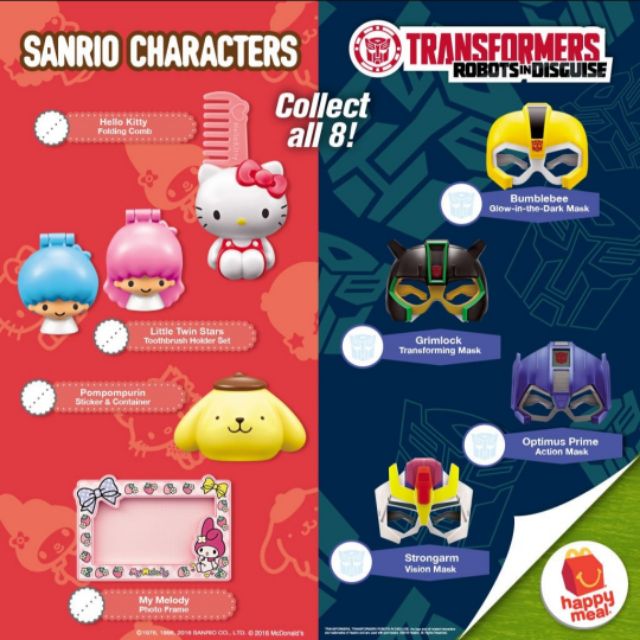 Mcdonald's Mcd Mcdonalds Happy Meal Toy Malaysia SANRIO CHARACTERS